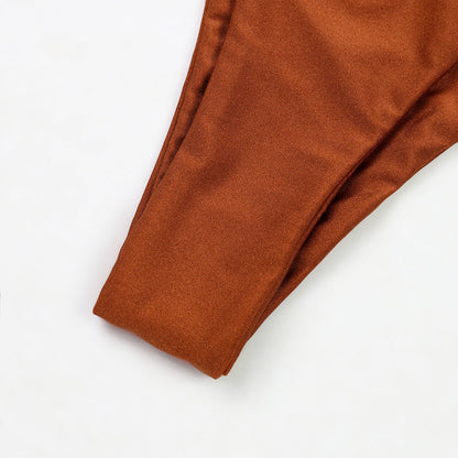 Solid Color Strapless Triangle Bikini Swimwear