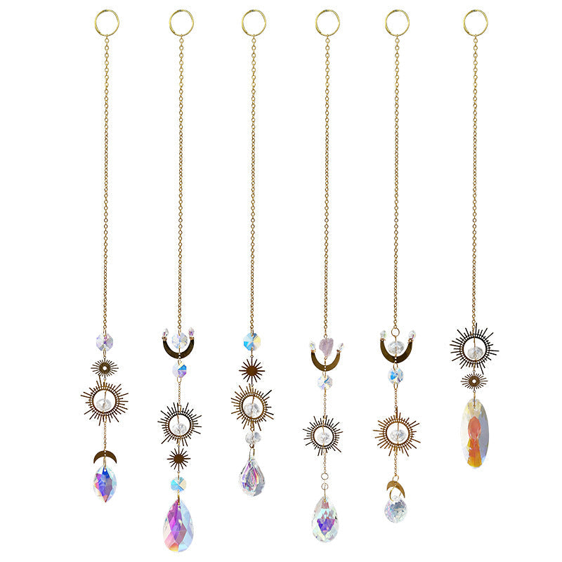 Sun Moon Suncatcher Colorful Crystal Decoration