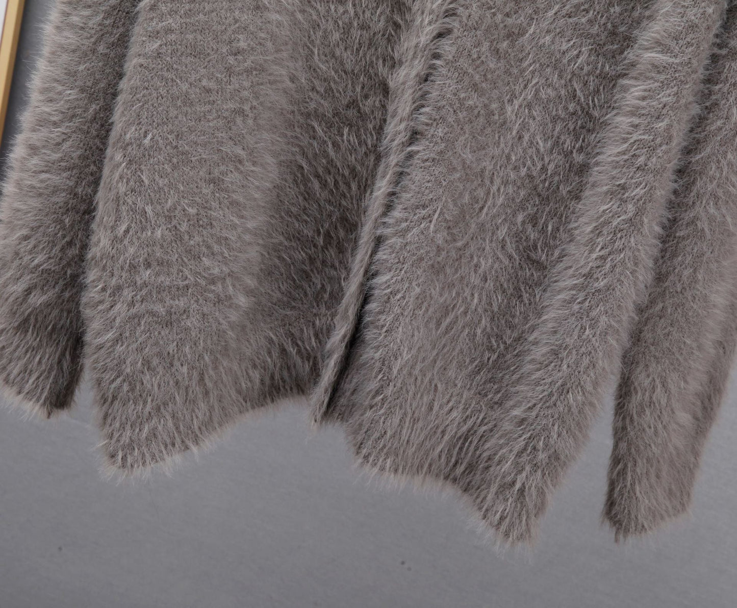 Fashion V-Neck Long Sleeve Fuzzy Knit Cardigan