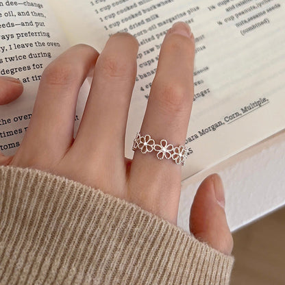Vintage Lace Hollow Out Silver Rings