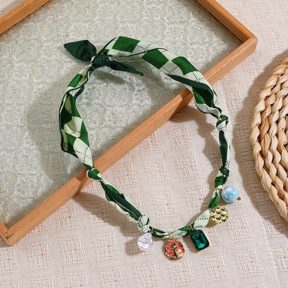 Halloween Skull Pumpkin Pendant Scarf Necklace