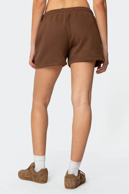 Simple Solid Color Hoodie Sweater Shorts Set