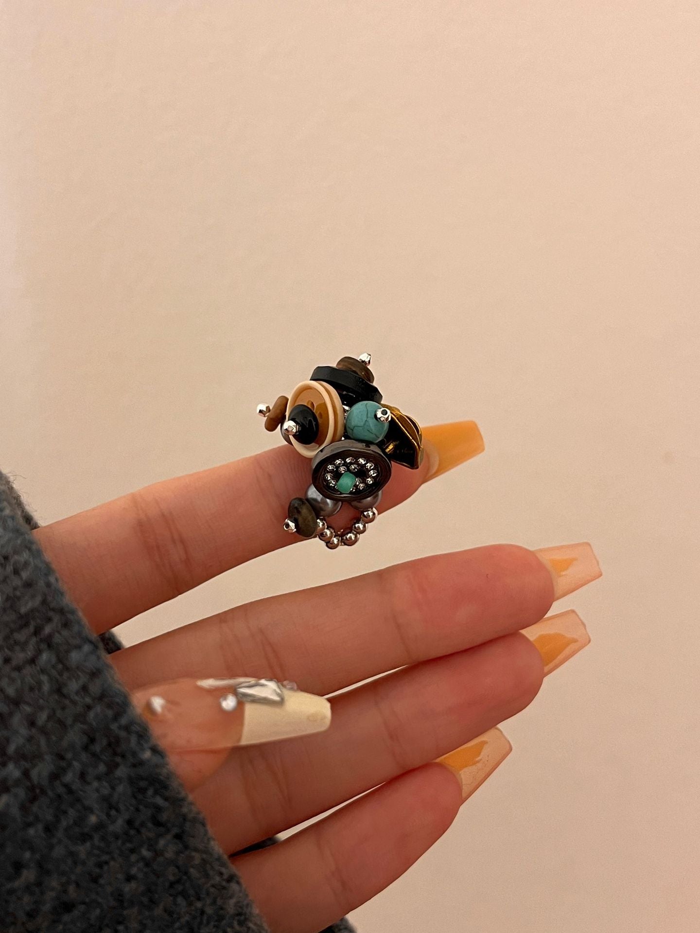 Chic Handmade Beaded Stretch Band Ring