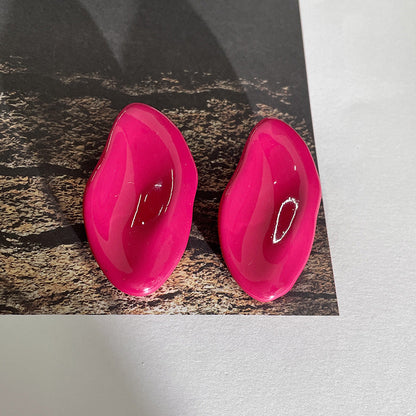 Irregular Geometric Drip Glaze Stud Earrings