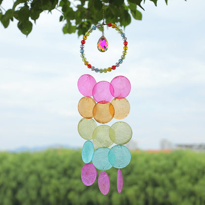 2+Colorful Beaded Shell Suncatcher Hangings