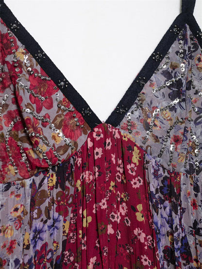 Casual Printed Spaghetti Strap Maxi Dress