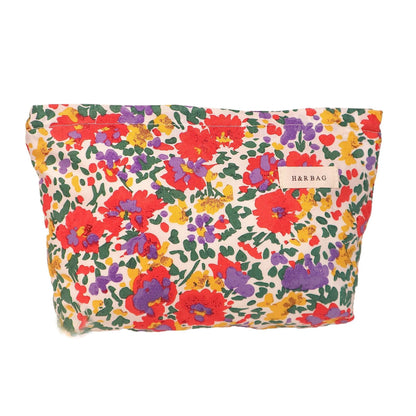 Simple Colorful Floral Print Cosmetic Bag
