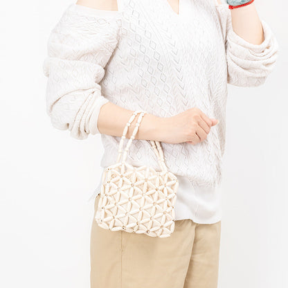 Wooden Bead Woven Handbags
