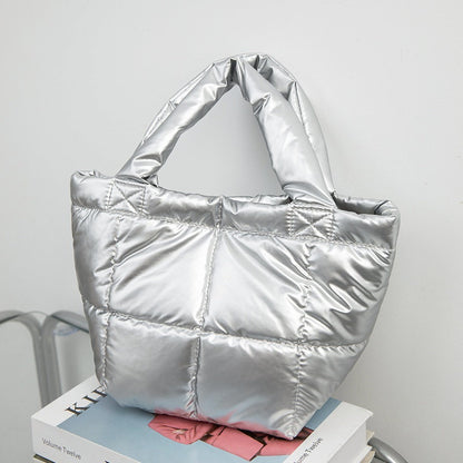 Solid Color Simple Puffer Handbag