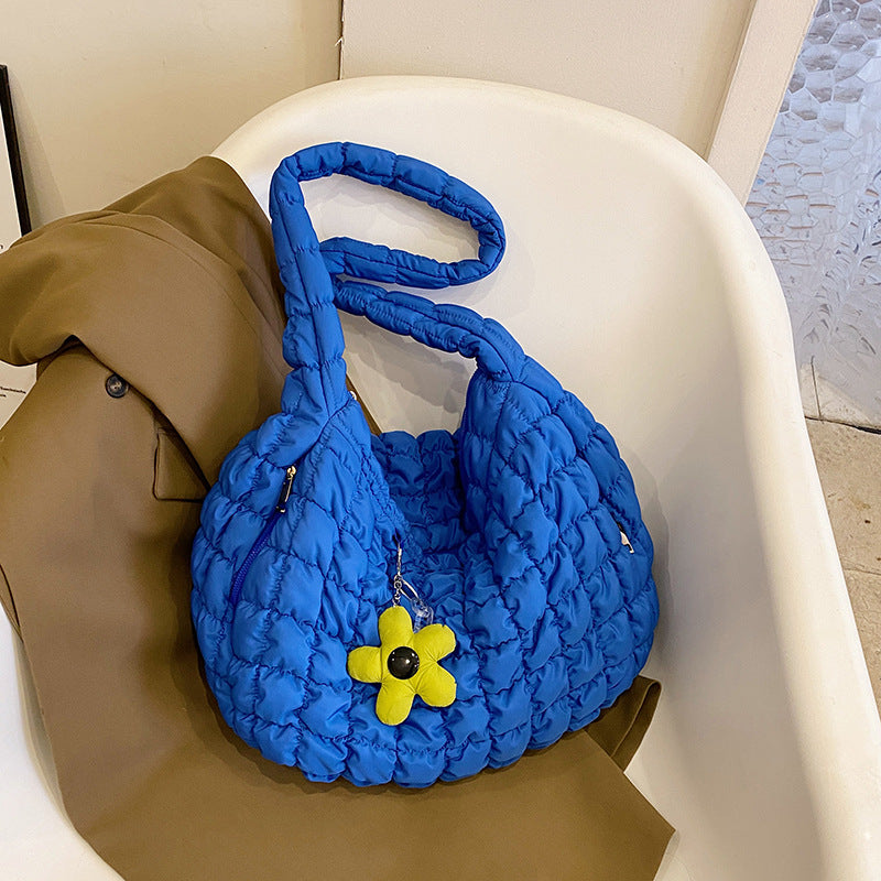 Solid Color Cloud Bag Puffer Shoulder Tote Bag