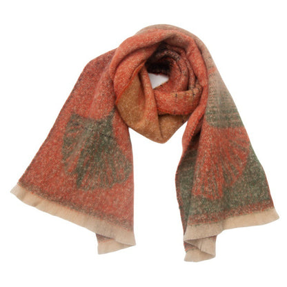 Leaf Print Gradient Color Scarves