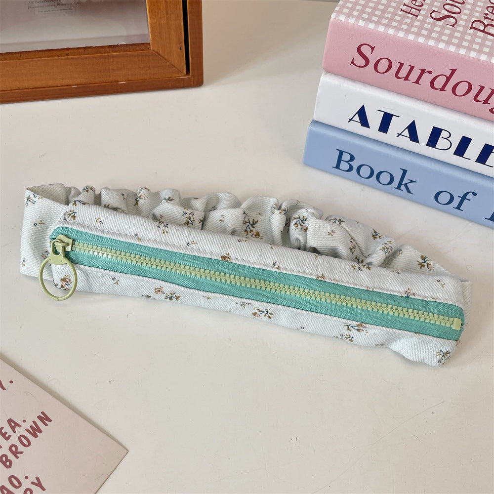 Flower Print Large Capacity Pencil Case Pouch