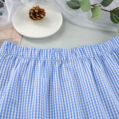 Plaid String Tie Homewear Sets