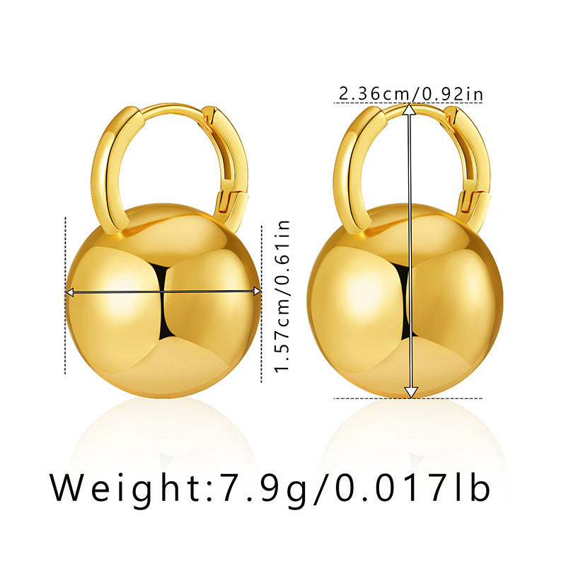 Simple Gold Ball Elegant Earrings