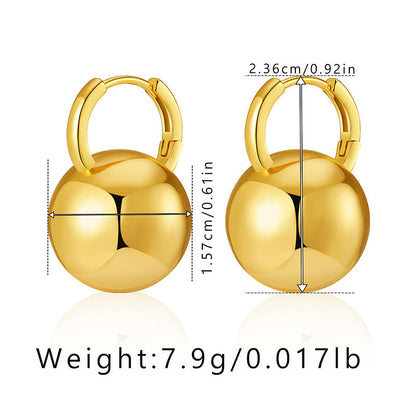 Simple Gold Ball Elegant Earrings