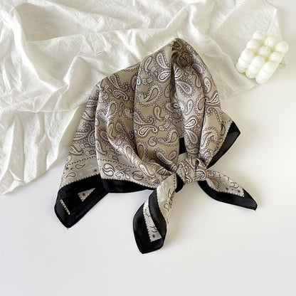 Vintage Paisley Pattern Square Satin Scarf