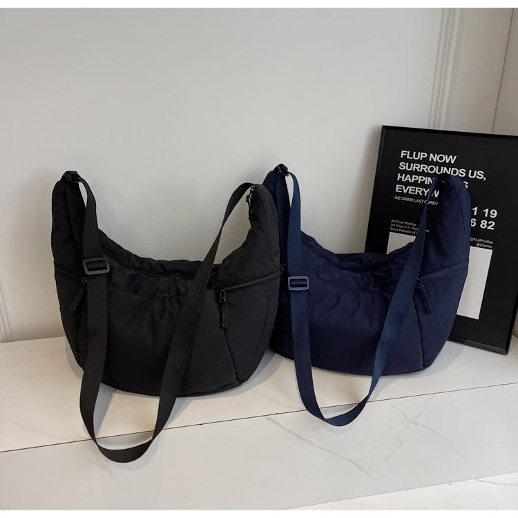 Casual Solid Color Nylon Shoulder Bag