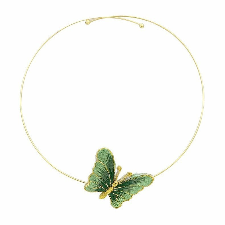 Embroidered Butterfly Elegant Simple Choker
