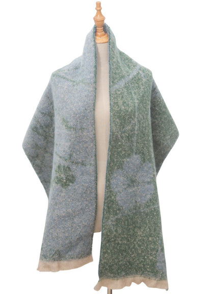 Contrasct Color Floral Print Scarves