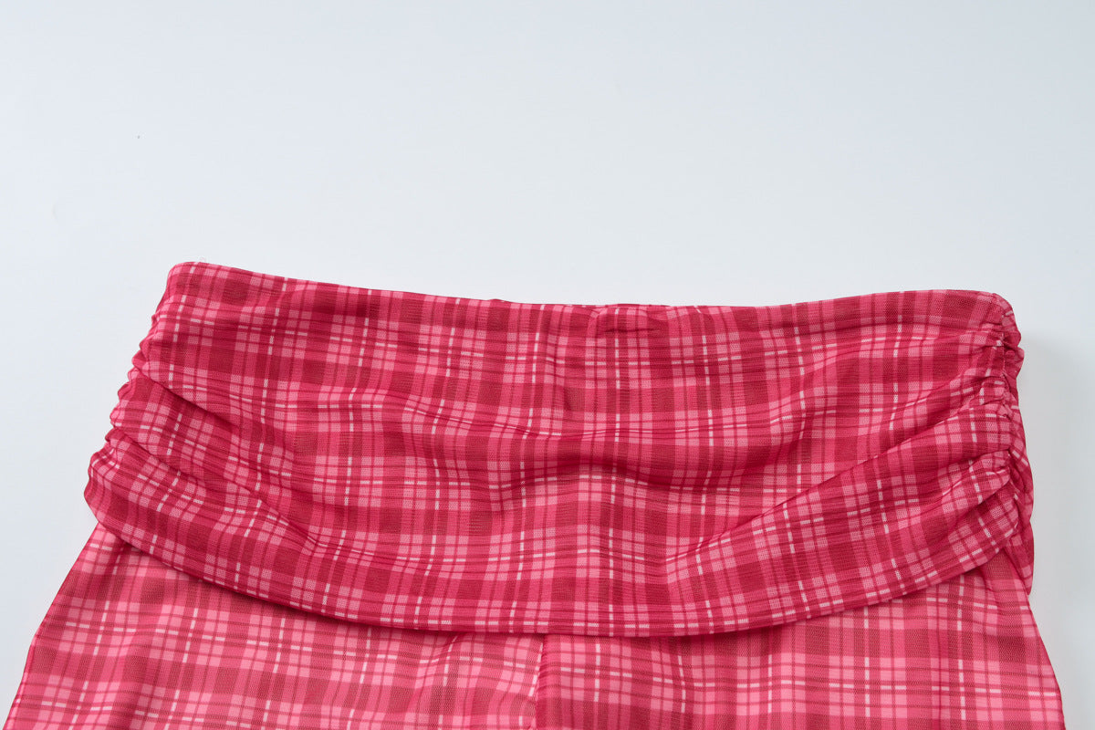 Color Block Pleated Sleeveless Vest Shorts Set