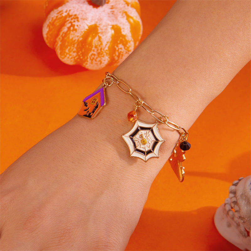 Cute Pumpkin Ghost Halloween Charm Bracelet