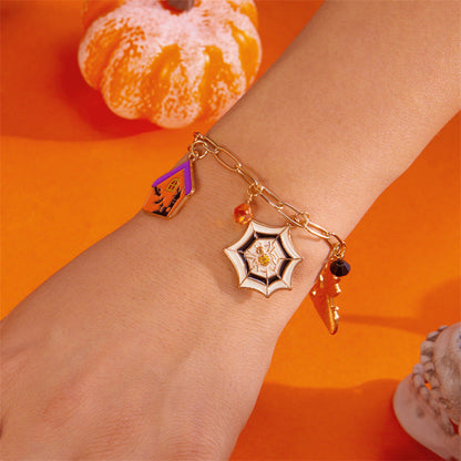 Cute Pumpkin Ghost Halloween Charm Bracelet