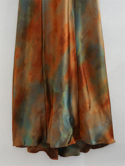 Minimalist Tie Dye Spaghetti Strap Maxi Dress