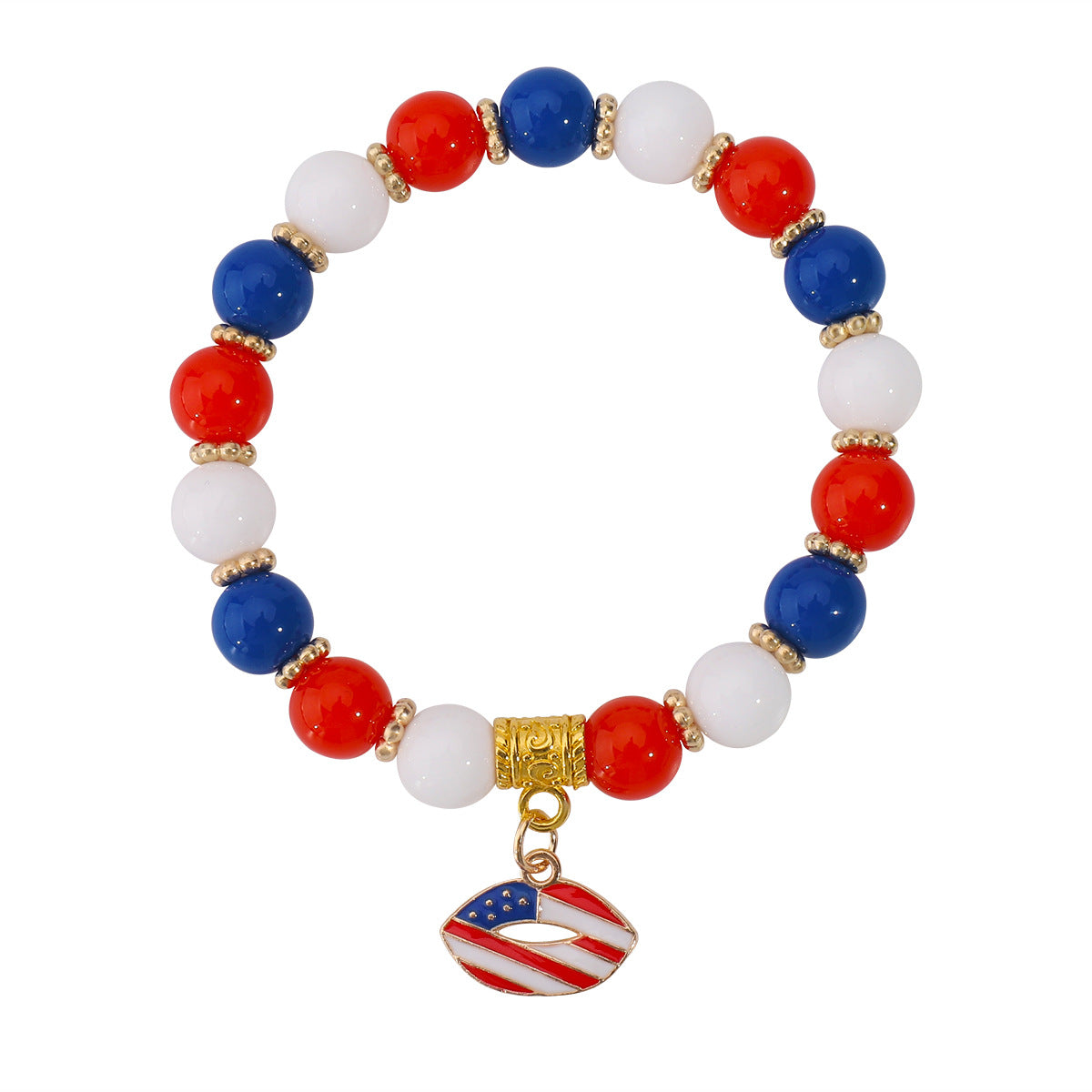 Minimalist USA Pendant Acrylic Beaded Bracelet