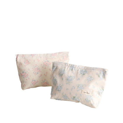 Floral Print Sweet Simple Cosmetic Bag