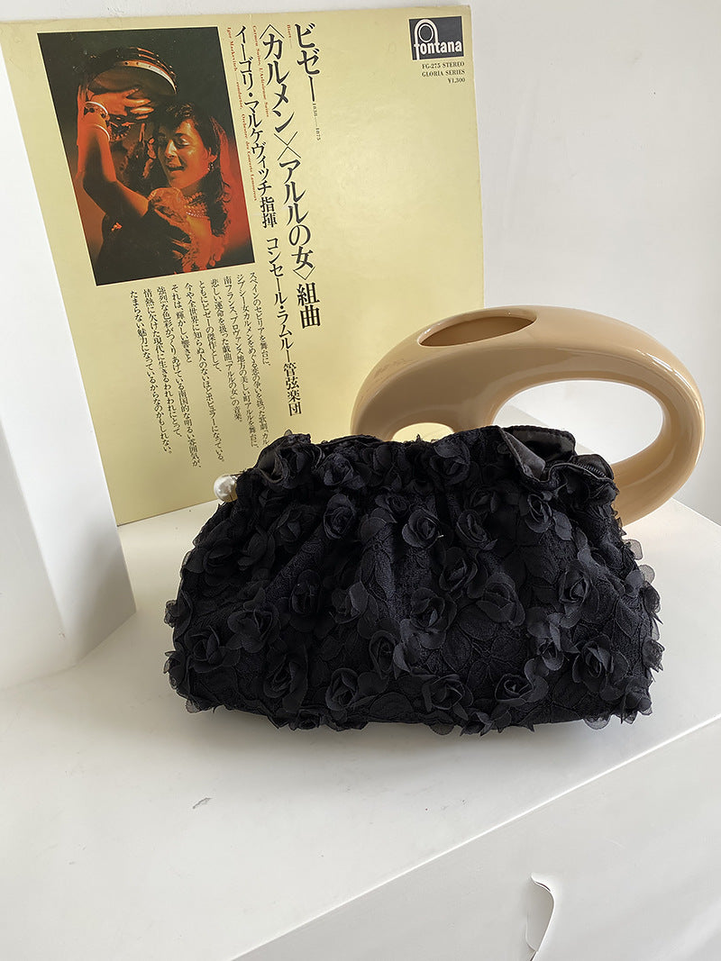 Flower Lace Pearl Cosmetic Bag