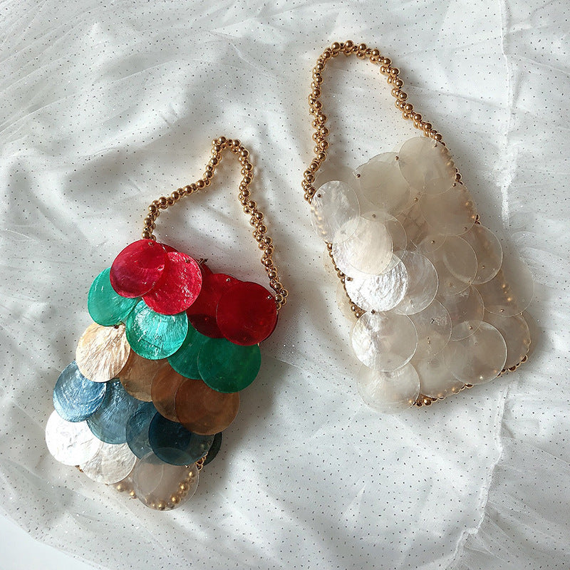 Colorful Shell Beads Chain Handmade Bags