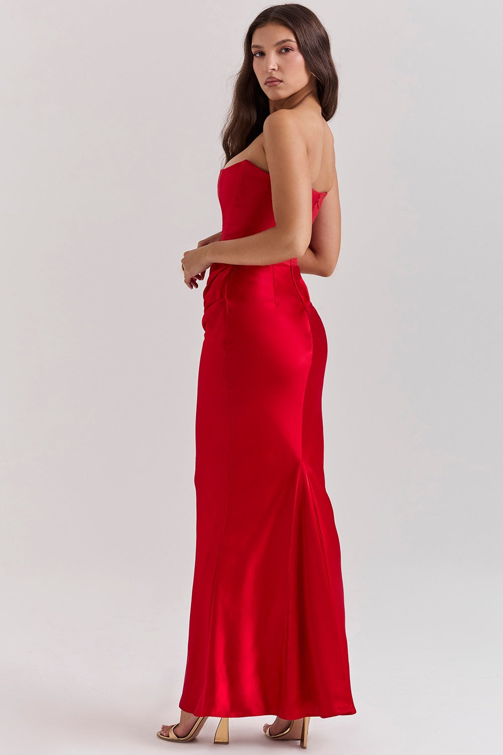 Sexy Strapless Fishtail Maxi Dress