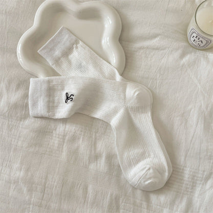 Bow Embroidered Breathable Sweet Socks