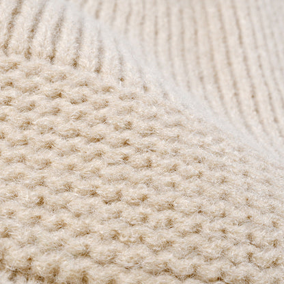 Minimalist Textured Cuffed Contrast Trim Knit Beanie