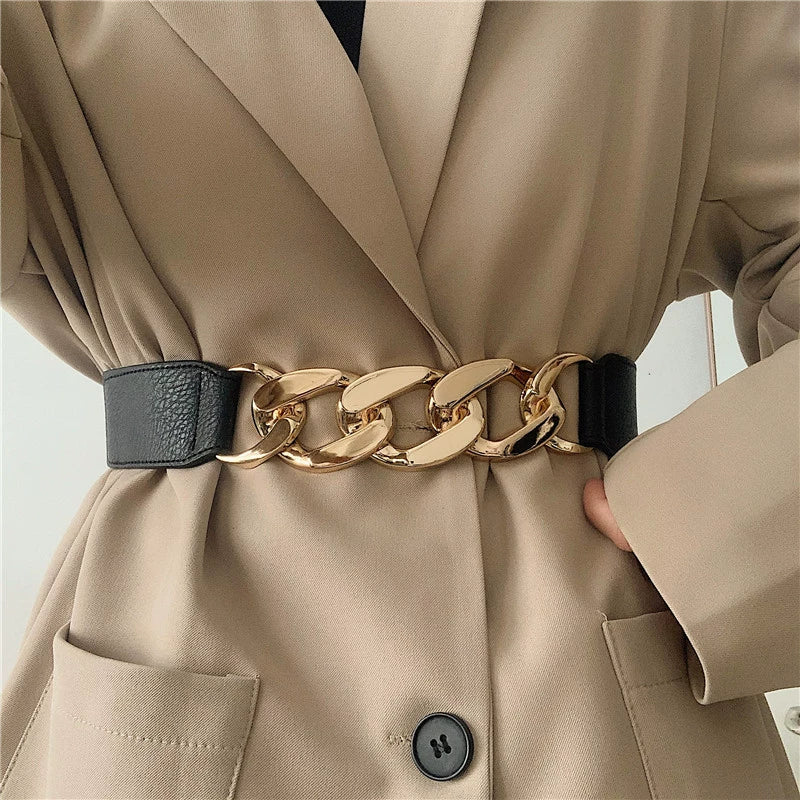 Stretchy Chain Splicing Simple Waist Belt