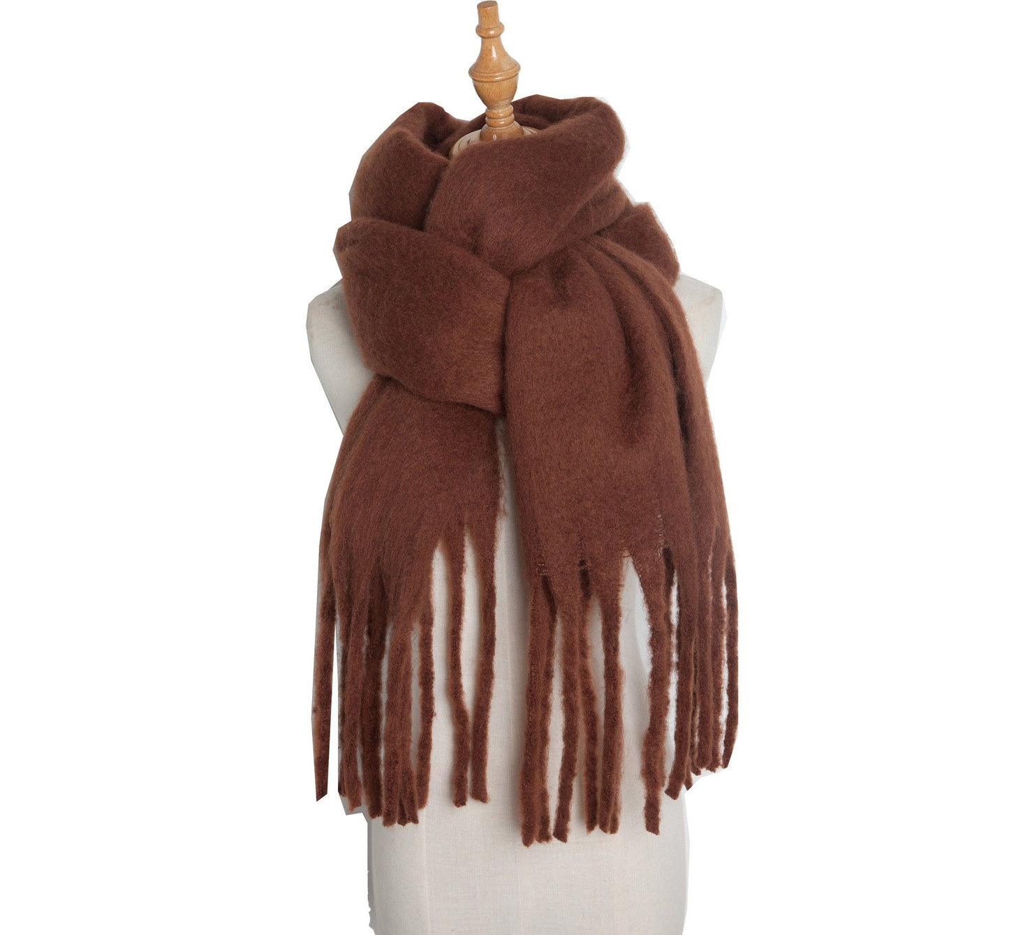 Solid Color Simple Tassel Scarves