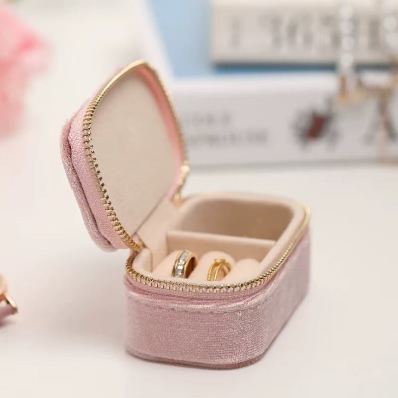 Soft Velvet Solid Color Jewelry Case