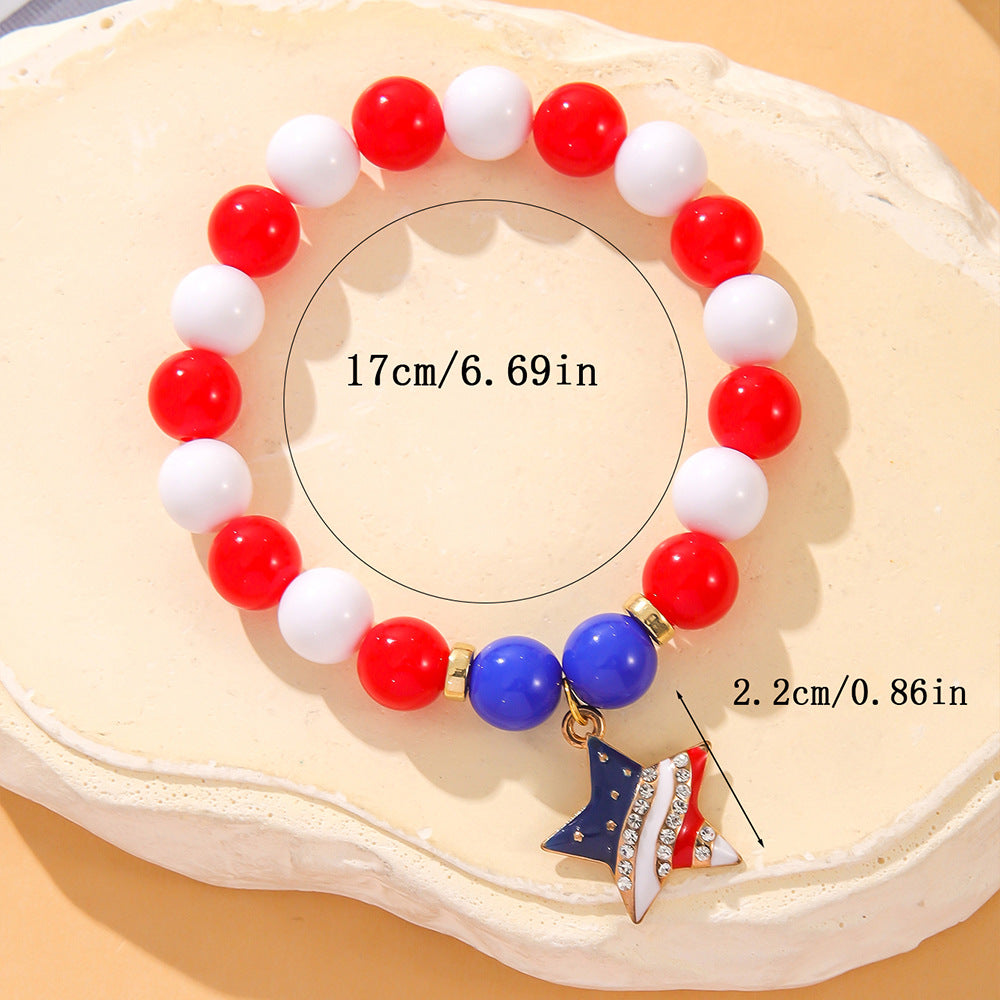 Stylish Star Pendant Love Beaded Bracelet