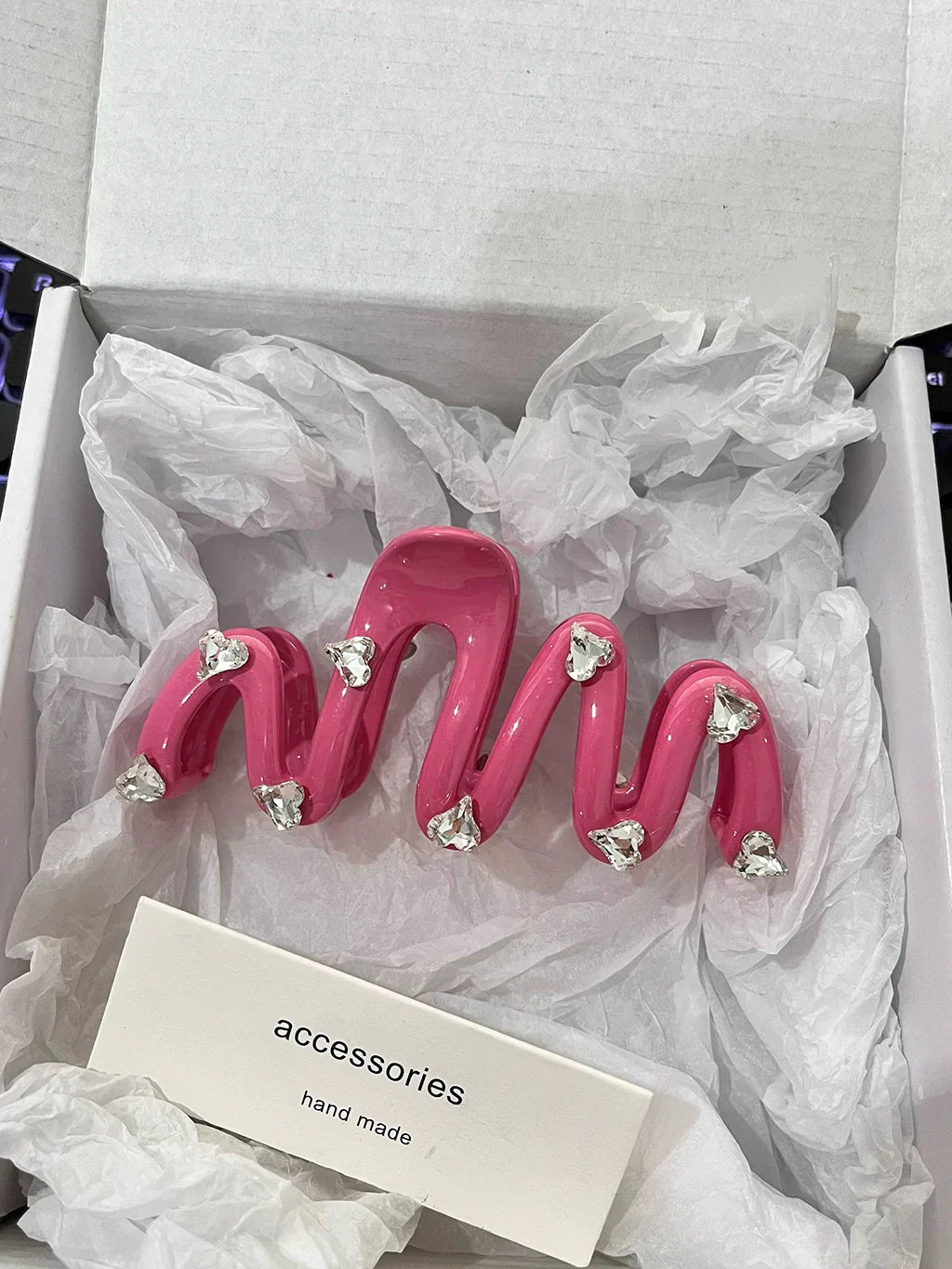 Love Rhinestone Candy Color Hair Claws