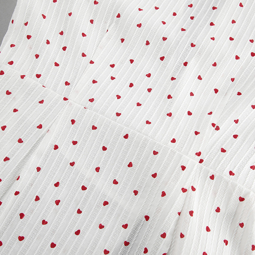 Bubble Sleeve Waist Tie Homewear Dress