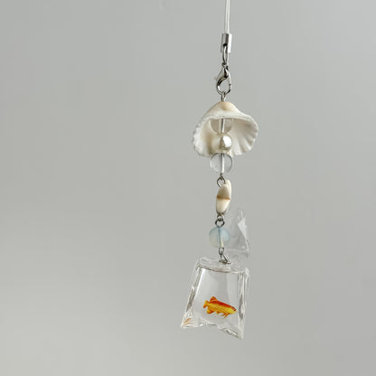 Cute Seashell Fish Keychain Bag Charm