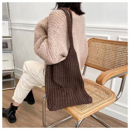 Simple Vintage Shoulder Bag Knit Tote Bag