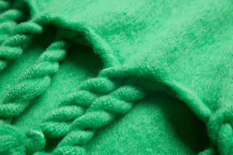 Simple Solid Color Tassel Scarves