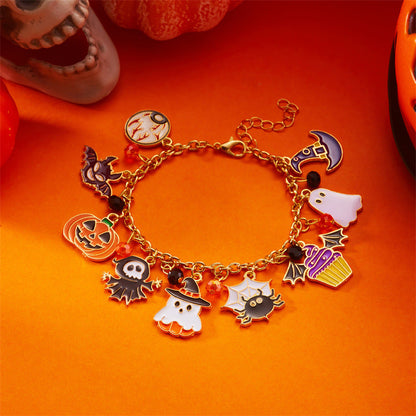 Halloween Funny Pumpkin Spider Ghost Bracelet