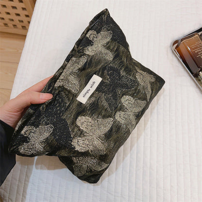 Aesthetic Golden Butterfly Makeup Bag