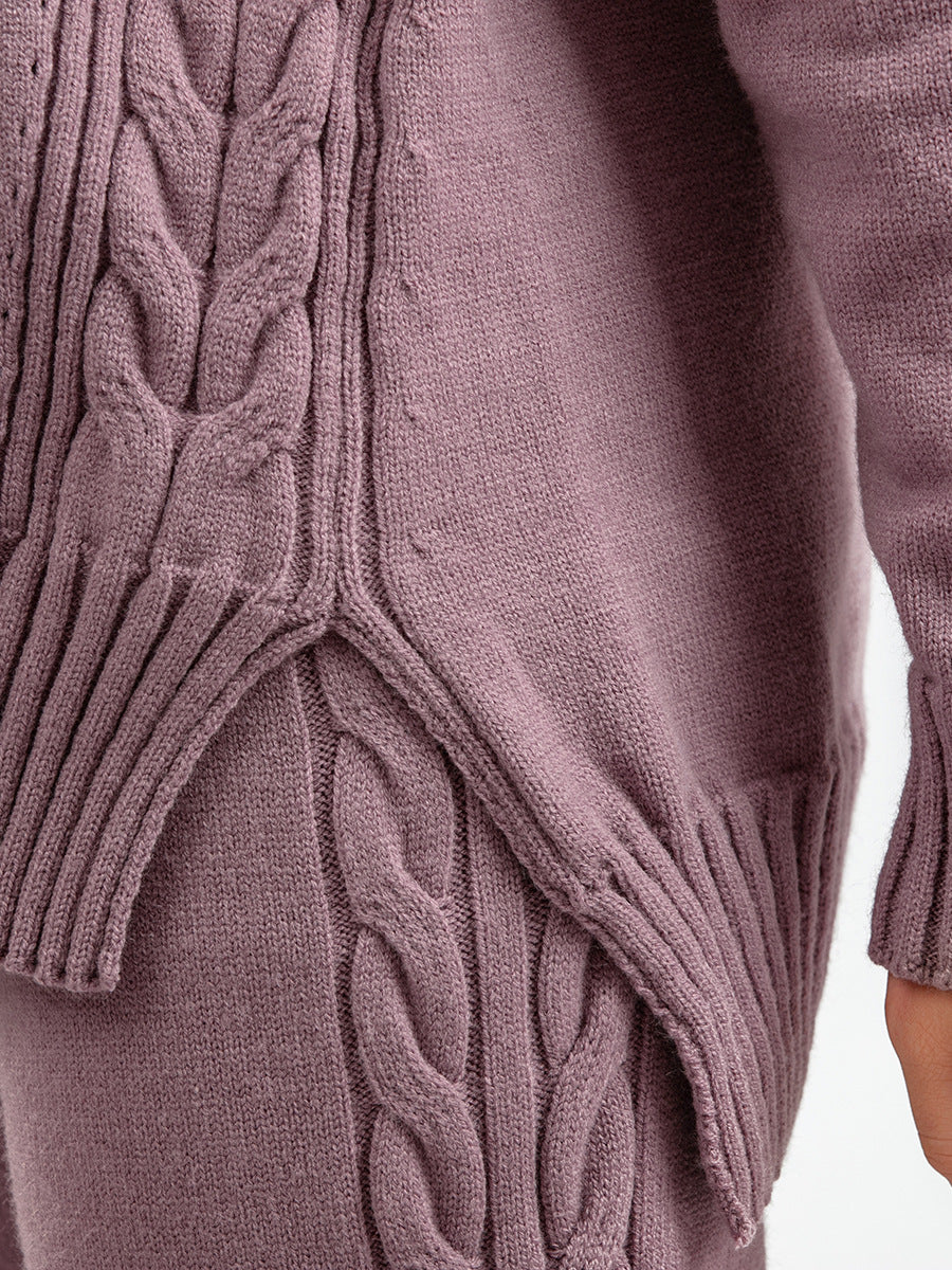 2+ V-Neck Side Split Knit Sets