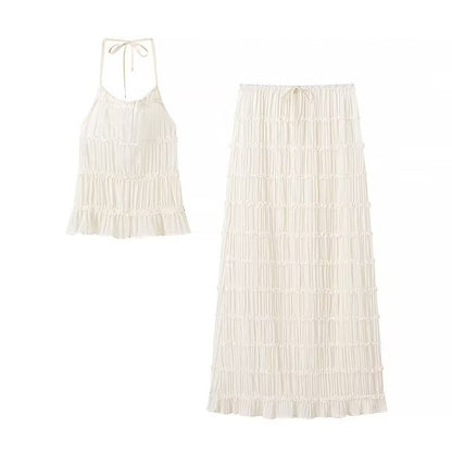 Sexy Ruched Cami Top and Skirt Sets