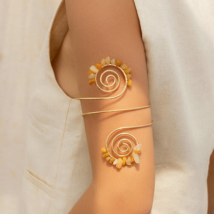 Vintage Irregular Beaded Line Arm Cuff