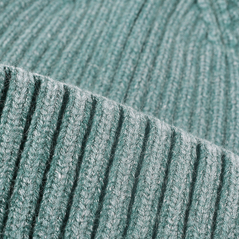 Washed Ribbed Knit Hat Solid Color Beanie