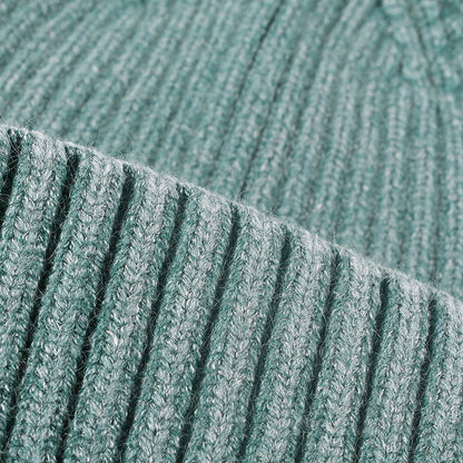 Washed Ribbed Knit Hat Solid Color Beanie